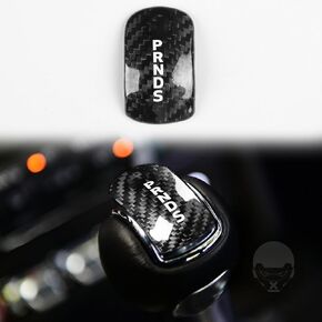 Real Carbon Fiber Gear Shift Knob Cover Trim Add on Sticker for Ford Mustang 2014 2015 2016 2017 2018 Gift Personalized Decoration (Red)