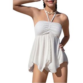Soly Hux Girl's Tankini Swimsuits Halter Flowy Flowy Flowy Cuper
