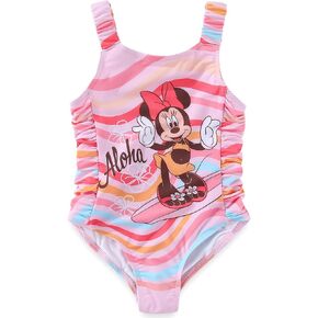 Disney Minnie Mouse Girls Swimsuit UPF 50+ One Piece Bathing Suit for Toddler and Big Kids