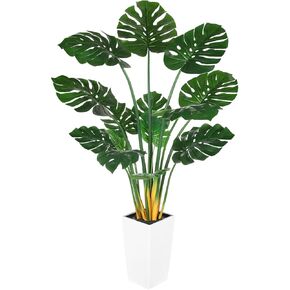 5.5FT Artificial Monstera Plant - 66" Tall Fake Monstera Tree with Black Planter, Realstic Faux Tree Swiss Cheese Plant for Home Office Decor