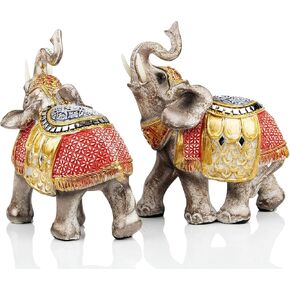 Wealth Lucky Elephant Figurine with Trunk Up Elephant Statue Collectible Figurines Perfect for Home Decor Gift