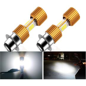 EverBrightt P15D Motorcycle lights Lamp 3 COB 18W LED Bulbs High Low Beam White Pack of 2