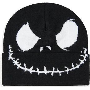 The Nightmare Before Christmas Jack Skellington Big Face Adult Cuff Beanie for Men and Women Black