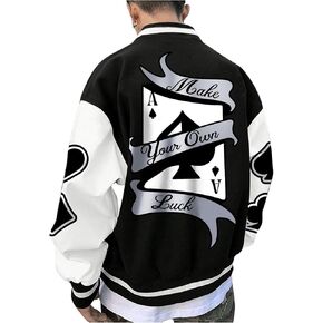 GORGLITTER MEN LETTER GRAPHIC VARSITY JUNDSITY BUNTER DOWN COLL COLL COLLEBALL COPLAR COAL