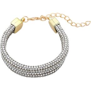 Crystal Bracelets for Women Chunky Bangle Adjustable Tennis Bracelets Boho Jewelry