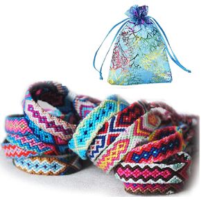 Alodidae Woven Friendship Bracelets for Women Girls Colorful Handmade Braided Bracelet Bulk for Wrist Anklet with Gift Bags Party Supply Favors for Birthday Bridal Shower