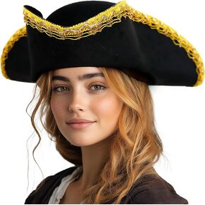 MCJC Pirate Hat for Women,Adult Halloween Colonial Costume Accessories