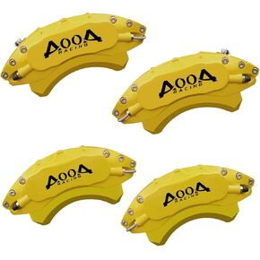 AOOA Caliper Covers Red Brake and White Characters Covers Fits 2015-2023 Mustang Eco Boost (set of 4)