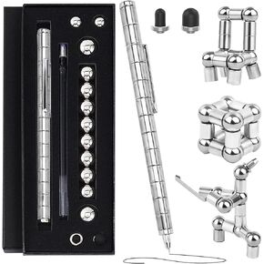 قلم تململ مغناطيسي - مجموعة مثالية من ألعاب الكتابة والمغناطيس الدوار، أقلام فيجيت مع 13 حلقة مغناطيسية، طول 137 مم، هدية مثالية للمكتب والدراسة للأطفال من سن 8 إلى 12 عامًا والمراهقين والبالغين الذين يعانون من اضطراب فرط الحركة ونقص الانتباه in Kuwait