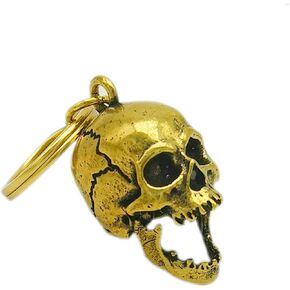 Skull Keychain Pendant, Premium Brass Keyrings, Vintage Copper Metal Punk Gothic Skull DIY, Car Keychains for Men Women, Collectibles Gift Accessories for Women Men