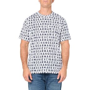 Armani Exchange Men's Regular Fit Cotton Jersey Printed All Over Logo Tee