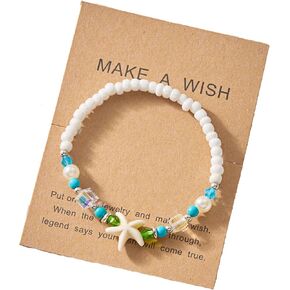 Shell Anklet for Women Starfish Sea Turtle Beach Ankle Bracelets BoHo Handmade Summer Beach Bracelets Jewelry