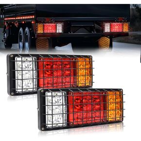 Ourbest [Iron Net Protection] Trailer Heavy Duty 13inch Tail Turn Signal Brake Reverse Light 12V for Truck RV UTV Tractor Camper Van