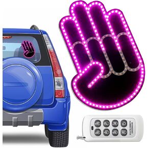 Gesture Sign Language Lamp, Fun Led Finger Art Lamp, Car Truck Accessories Gift Gadget, Anger and Love Sign on The Road, Holiday Gift Party Home Decoration Lamp Ambient Light (W)