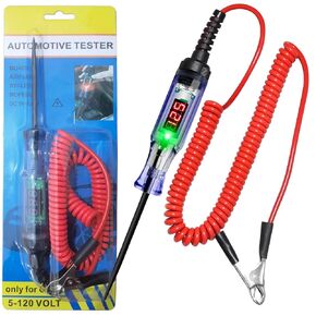 Automotive Circuit Tester, 5-120V with LED Voltage Display, Automotive Test Probe Pen, with Voltmeter and Dual Color Polarity Indicate Light