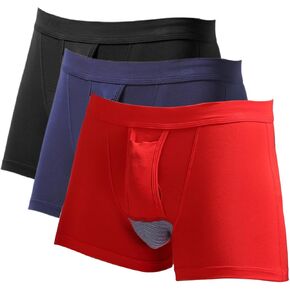 Men's Trunks Boxer Briefs Fly with Pouch Support Underwear,Anti-Chafing,Moisture-Wicking Odor Control