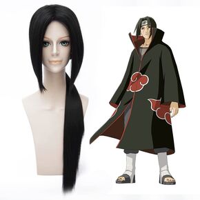 Itachi Green Curly Synthetic Ponytail Adult Cosplay Wig - Halloween Costume