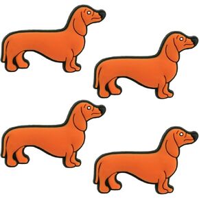 Brown Dachshund Shoe Charms for Clog Decoration - Cute Puppy Pet Accessories for Kids Adults Dog Lovers - PVC Gifts 4 Pcs