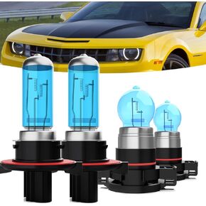 Halogen Headlights Fit for Chevrolet Chevy Camaro 2010-2013 Headlight Bulbs,9008/H13 High/Low Beam + h16/5202 Fog Light Bright Light Combo,Plug And Play,Pack of 4