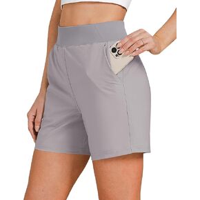 GRAPENT Hiking Shorts for Women High Waisted Pull On Athletic Casual Summer Lightweight Cooling Sport Shorts with Pocket