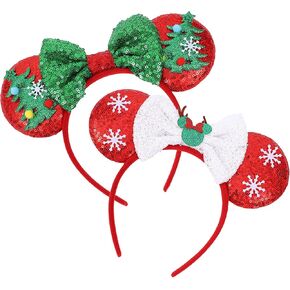 Fairies Mouse Ears Headbands Sequin Bow Mouse Ears for Women Party Decoration Cosplay Costume