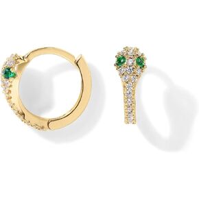 Pavoi 14k Gold Plated 925 Sterling Silver Cubic Zirconia Huggie أقراط | Solitaire Solitaire Solitaire Small Huggie Stud Fashion أقراط للنساء