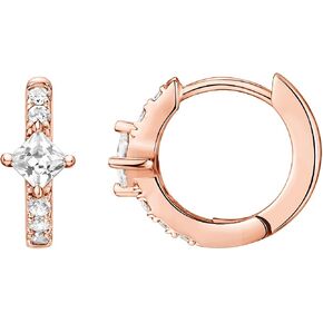 PAVOI 14K Gold Plated 925 Sterling Silver Cubic Zirconia Huggie Earrings | U-Shaped Snake Solitaire Small Round Huggie Stud Fashion Hoop Earrings for Women in Saudi Arabia