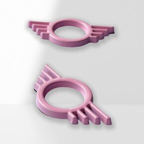 2PCS Door Lock Pin Surrounded Wing Emblem Badge Compatible with Mini Cooper Countryman JCW F55 F54 F56 F57 R50 R53 R56 R58 R57 (Red)
