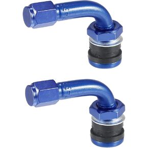 Motoforti 2 PCS دراجة نارية صمام تعديل صمام تعديل 90 درجة صمام الإطارات محول الجذعية سبيكة الألومنيوم أسود