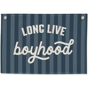 Long Live Girlhood Banner – Linen Canvas Wall Hanging Flag, Girls Room & Nursery Decor, Playroom Wall Art, Baby & Toddler Room Decoration, 20x30 Inch