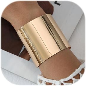 ZMANYIJEW Gold Chunky Cuff Bracelet for Women Vintage Boho Wide Bangle Bracelet Open Wide Bangle Arm Cuff Upper Arm Punk Jewelry