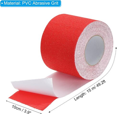 PATIKIL 6 Inch x 16 Ft Anti Slip Traction Tape, Non-Slip Grip Tape Non Skid Tread Safety Tape for Stairs Steps Scooter Deck, Red in Saudi Arabia
