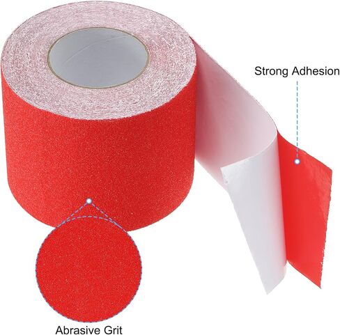 PATIKIL 6 Inch x 16 Ft Anti Slip Traction Tape, Non-Slip Grip Tape Non Skid Tread Safety Tape for Stairs Steps Scooter Deck, Red in Saudi Arabia