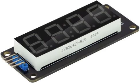 أنبوب عرض LED مكون من 4 أرقام عشرية 7 قطاعات TM1637 برنامج تشغيل تسلسلي، وحدة نقاط مزدوجة على مدار الساعة لوحة عرض LED بيضاء. (3 قطع، لون أبيض، 0.36 بوصة) in Kuwait