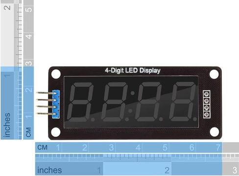 أنبوب عرض LED مكون من 4 أرقام عشرية 7 قطاعات TM1637 برنامج تشغيل تسلسلي، وحدة نقاط مزدوجة على مدار الساعة لوحة عرض LED بيضاء. (3 قطع، لون أبيض، 0.36 بوصة) in Kuwait
