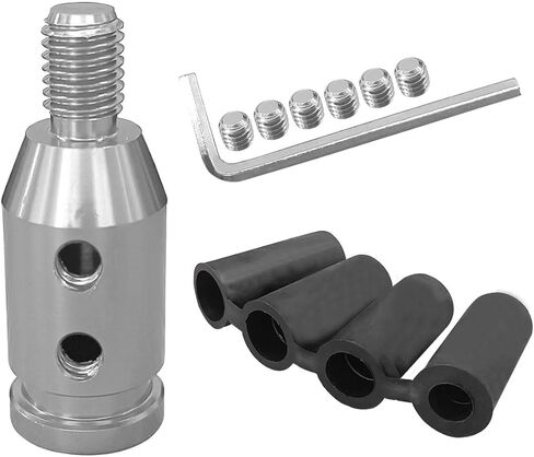 Universal Car Gear Shift Knob Adapter, M10x1.5 Aluminum Alloy Gear Stick Connector Car Shifter Adapter, Gear Shift Adapter Shifter Knob Boot Retainer for Non-Threaded Manual Shifters (Silver) in Saudi Arabia