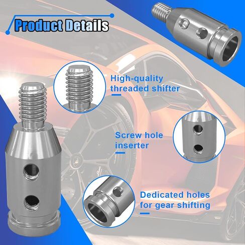 Universal Car Gear Shift Knob Adapter, M10x1.5 Aluminum Alloy Gear Stick Connector Car Shifter Adapter, Gear Shift Adapter Shifter Knob Boot Retainer for Non-Threaded Manual Shifters (Silver) in Saudi Arabia