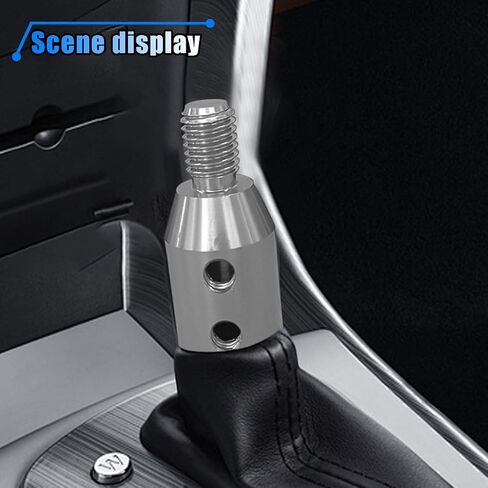 Universal Car Gear Shift Knob Adapter, M10x1.5 Aluminum Alloy Gear Stick Connector Car Shifter Adapter, Gear Shift Adapter Shifter Knob Boot Retainer for Non-Threaded Manual Shifters (Silver) in Saudi Arabia