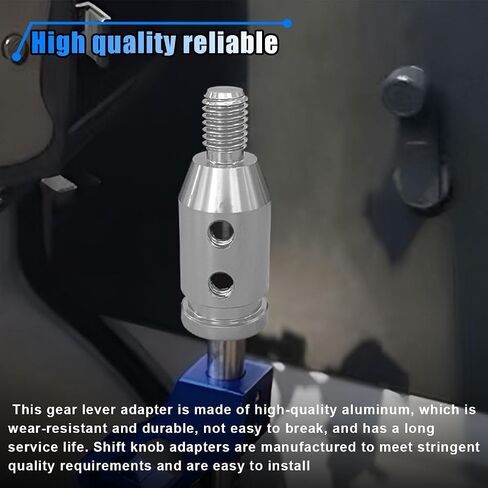 Universal Car Gear Shift Knob Adapter, M10x1.5 Aluminum Alloy Gear Stick Connector Car Shifter Adapter, Gear Shift Adapter Shifter Knob Boot Retainer for Non-Threaded Manual Shifters (Silver) in Saudi Arabia