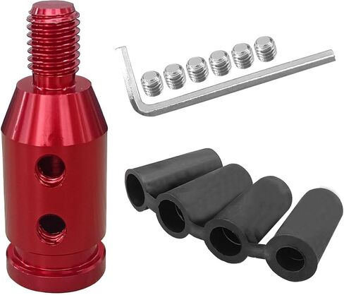 Universal Car Gear Shift Knob Adapter, M10x1.5 Aluminum Alloy Gear Stick Connector Car Shifter Adapter, Gear Shift Adapter Shifter Knob Boot Retainer for Non-Threaded Manual Shifters (Silver) in Saudi Arabia