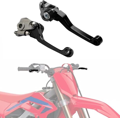 دراجة نارية فرامل القابض رافعة محور الرافعات مجموعة CNC قابلة للتعديل ل CRF250R CRF450R 2007-2023 CRF250RX 2019-2023 CRF450RX 2017-2023 CRF450RWE دراجة DIRT أسود in Kuwait