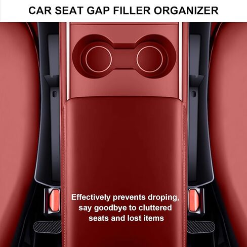 2 PCS Car Seat Gap Filler Organizer, Multifunctional Cars Gap Fillers Storage, Auto Side Seat Gap Storage Box Prevents Things from Falling into Seat and Center Console Gap (Black) in Saudi Arabia