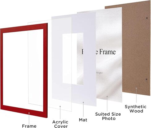 إطار صورة Eletecpro 11x14 ، مصنوع من خشب هندسي متين مع أكريليك واضح ، إطار ملون عرض 11x14 ، إطار صور أحمر للجدار أو الجدول العلوي شاشة ، 1 حزمة in Kuwait