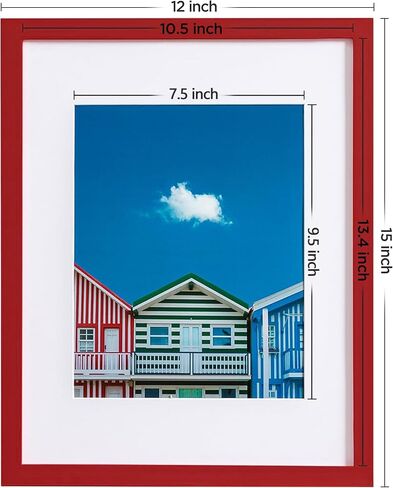 إطار صورة Eletecpro 11x14 ، مصنوع من خشب هندسي متين مع أكريليك واضح ، إطار ملون عرض 11x14 ، إطار صور أحمر للجدار أو الجدول العلوي شاشة ، 1 حزمة in Kuwait
