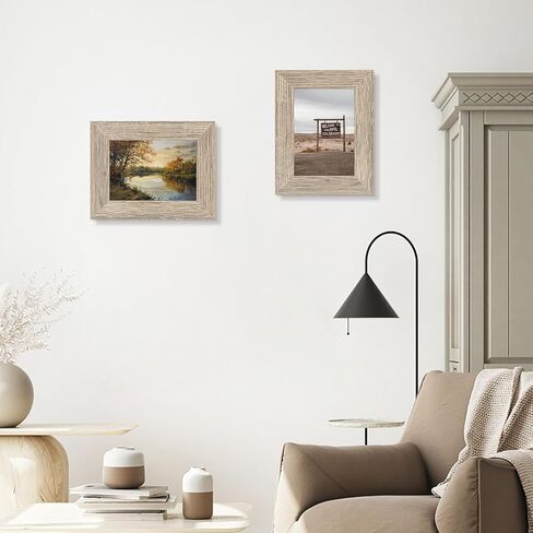 Golden State Art ، 5 × 7 إطار صورة - نمط الحبوب الخشبية - عرض طاولة ، شماعات خلفية لعرض الجدار - رائع للصور ، الهدايا ، الصور ، حفلات الزفاف ، صور (حزمة ، أبيض) in Kuwait