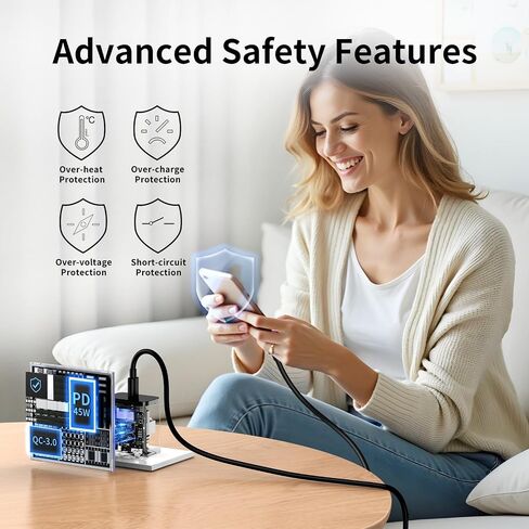 20W USB C Charger,Huntkey USB-C Power Adapter PD Type c Fast Charger Block USBC Wall Charger for iPhone 14/13/12/11/X/XR Series,Samsung Galaxy S22/S20,Google Pixel Series,iPad Pro and More in Saudi Arabia