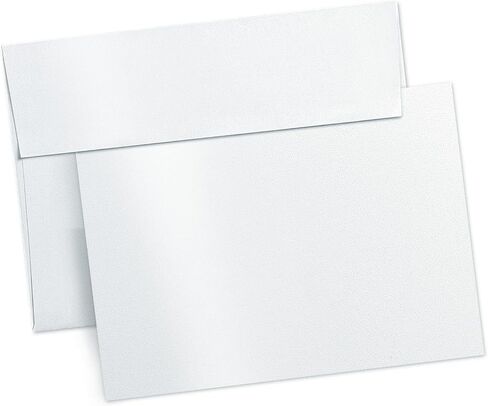 5x7 Blank Cards and Envelopes, Goefun White Shimmer Folded Cardstock and A7 Envelopes Self Seal 100 Pack for Wedding, Invitations, DIY Greeting Cardstock, Thank You Cards & All Occasion in Saudi Arabia