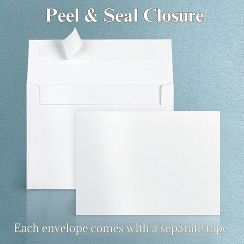 5x7 Blank Cards and Envelopes, Goefun White Shimmer Folded Cardstock and A7 Envelopes Self Seal 100 Pack for Wedding, Invitations, DIY Greeting Cardstock, Thank You Cards & All Occasion in Saudi Arabia