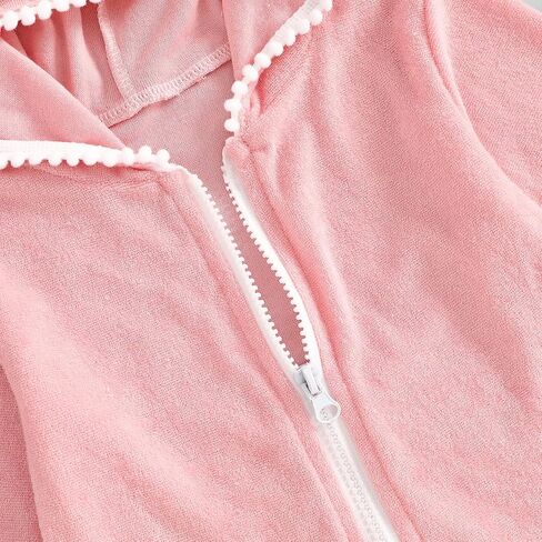 Toddler Girls Swim Cover Up Swimsuit Terry Cloth Beach Towel Long Sleeve Bathing Suit Cover Ups for Swimwear in Kuwait