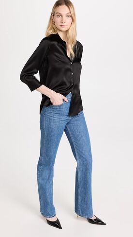 L'AGENCE Women's Dani 3/4 Sleeve Blouse in Saudi Arabia